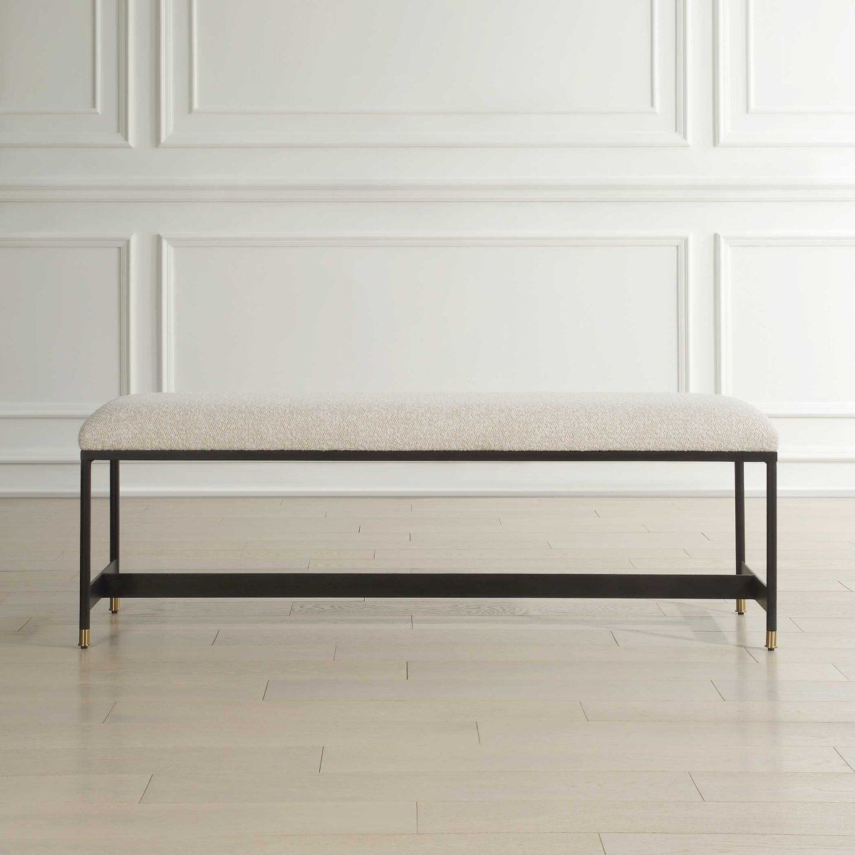Halston Upholstered White Bench - Uttermost - Benches by Modest Hut