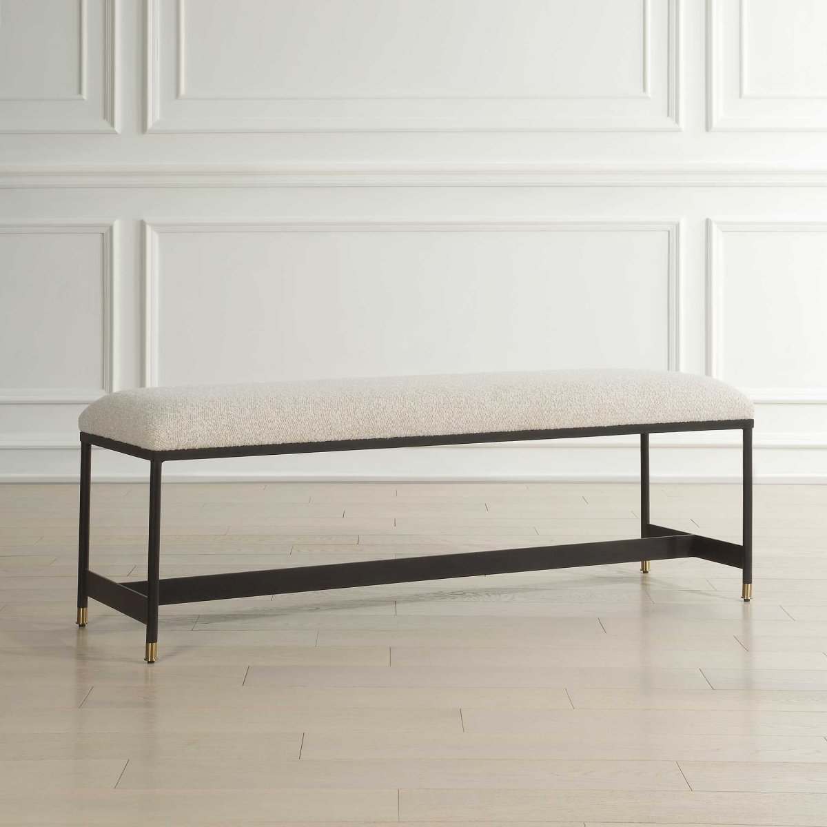 Halston Upholstered White Bench - Uttermost - Benches by Modest Hut