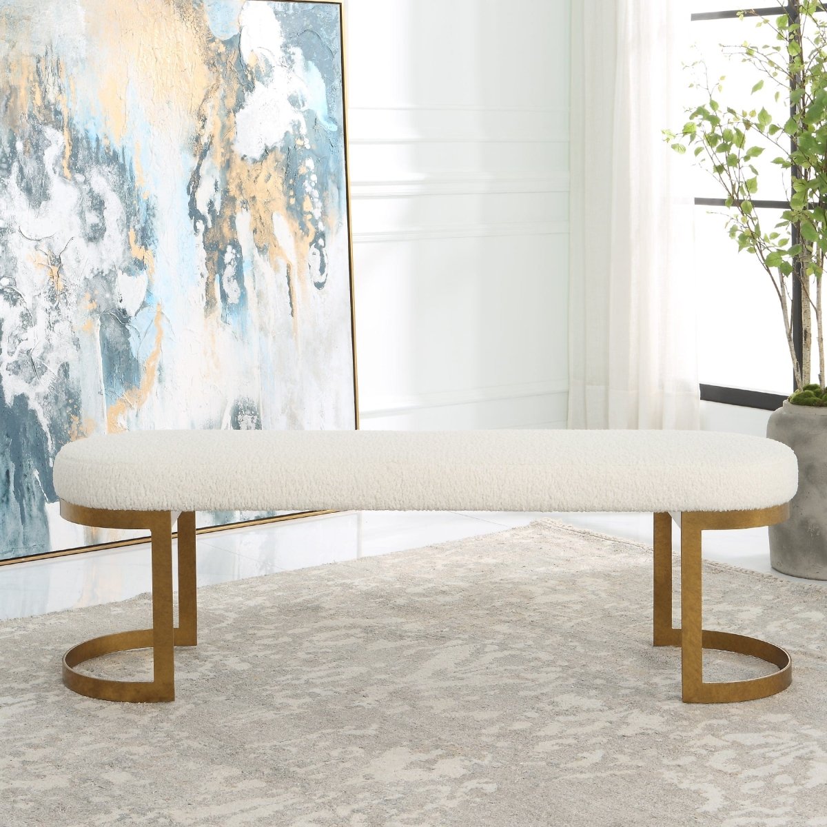 Infinity Gold Bench - Uttermost - Benches by Modest Hut