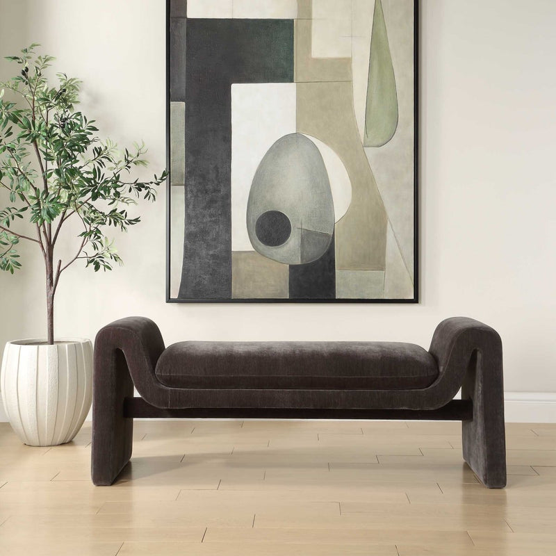 Manson Modern Charcoal Bench - Uttermost - Benches by Modest Hut