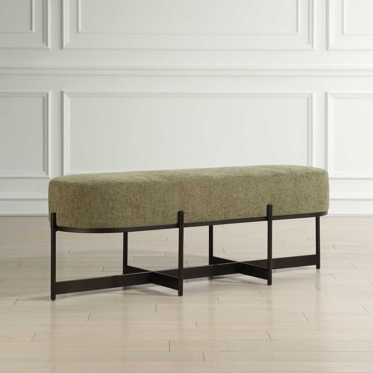 Merino Moss Fabric Bench - Uttermost - Benches by Modest Hut