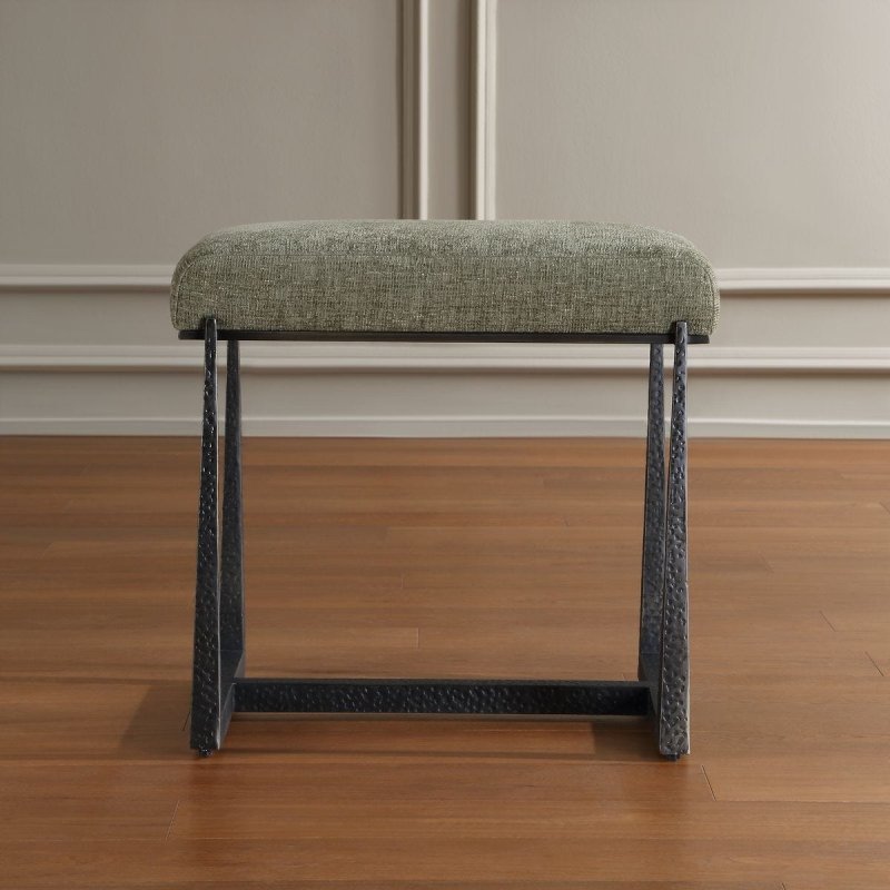 Midas Small Bronze Bench styled in a room setting