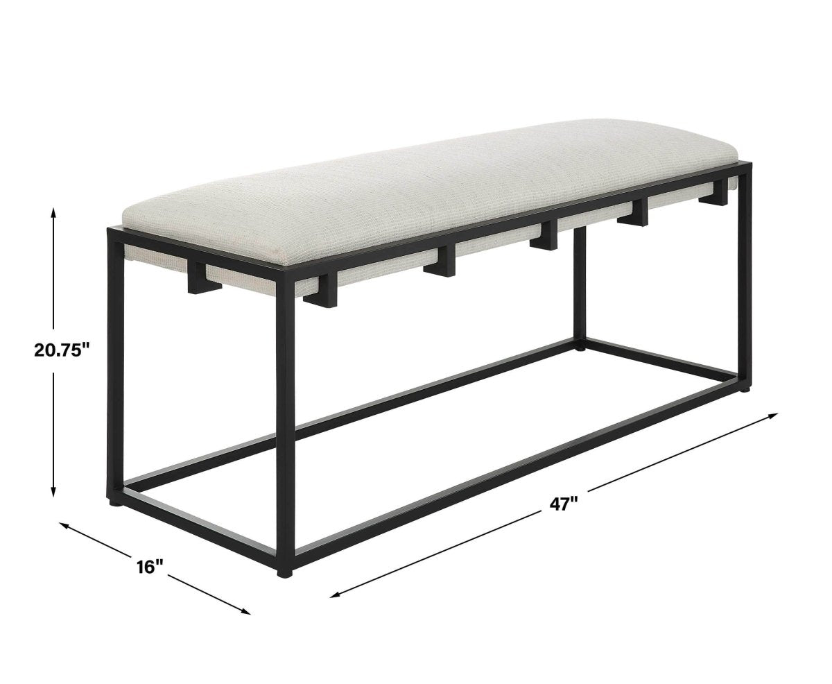 Paradox Iron & Fabric Bench - Uttermost - Benches by Modest Hut