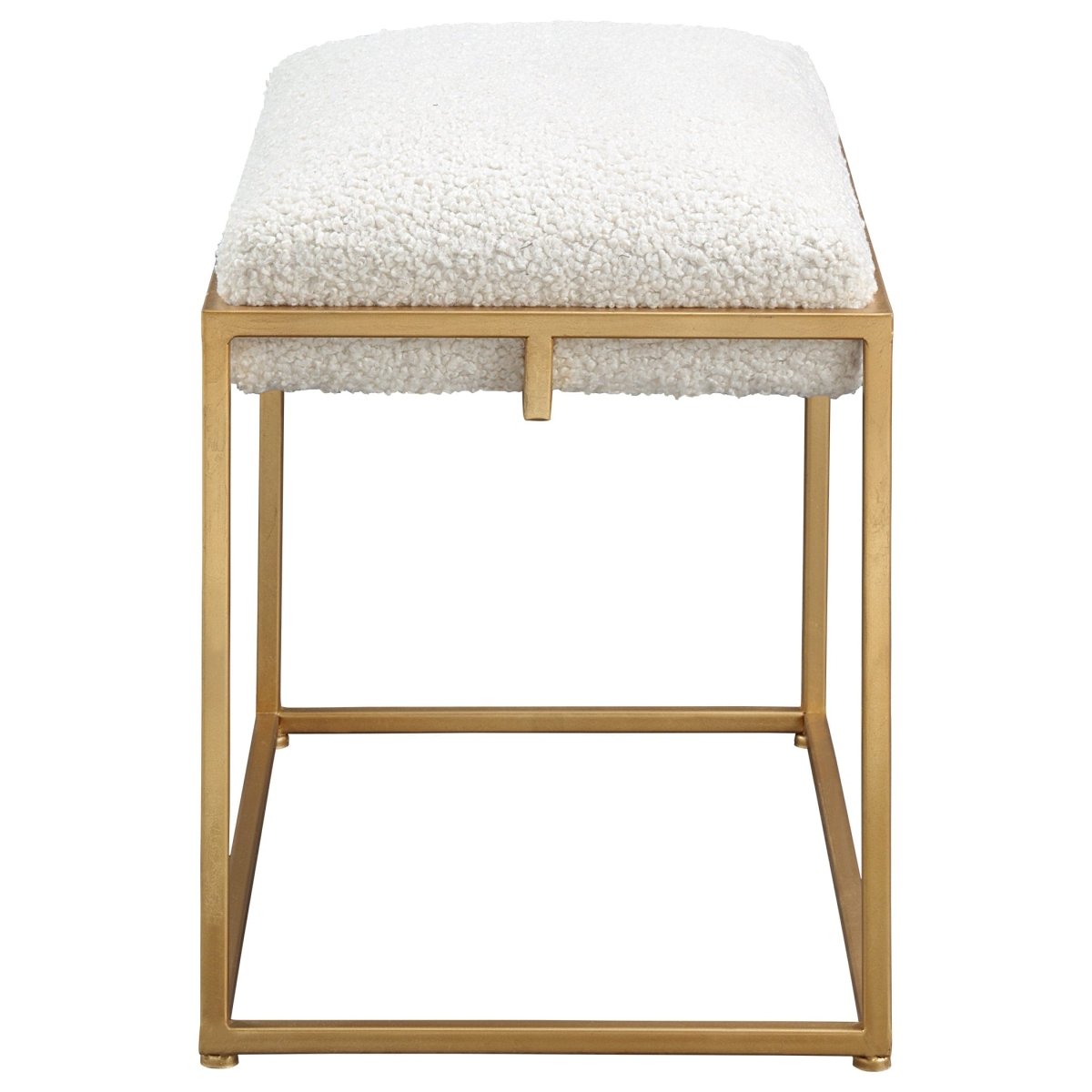 Paradox Small Gold & White Shearling Bench - Uttermost - Benches by Modest Hut