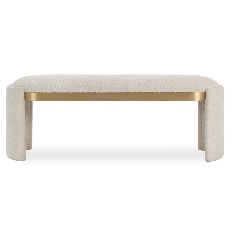 Serena Bone Boucle Bench by Uttermost