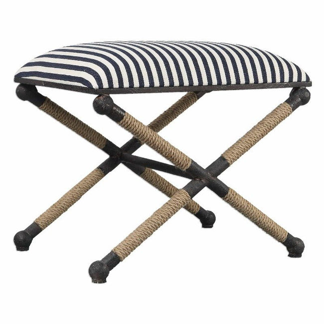 Small Braddock Striped Coastal Bench - Uttermost - Benches by Modest Hut