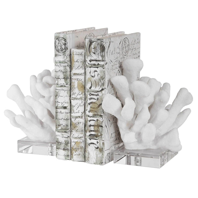 Charbel White Coral Bookends - Uttermost - Bookends by Modest Hut