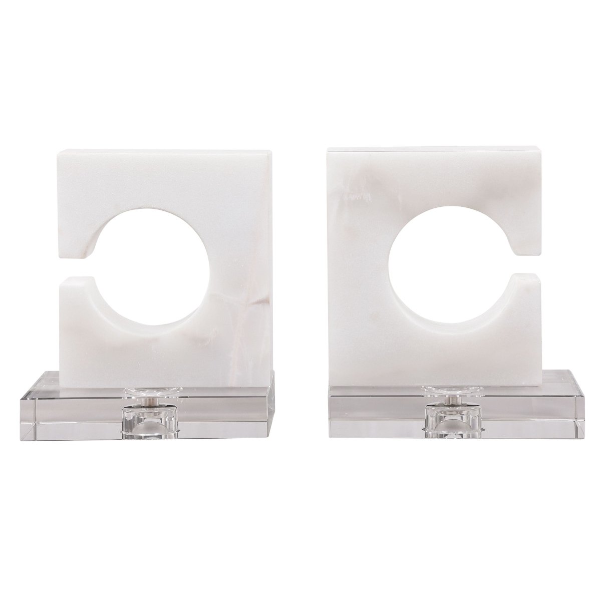 Clarin White & Gray Bookends (S/2) - Uttermost - Bookends by Modest Hut