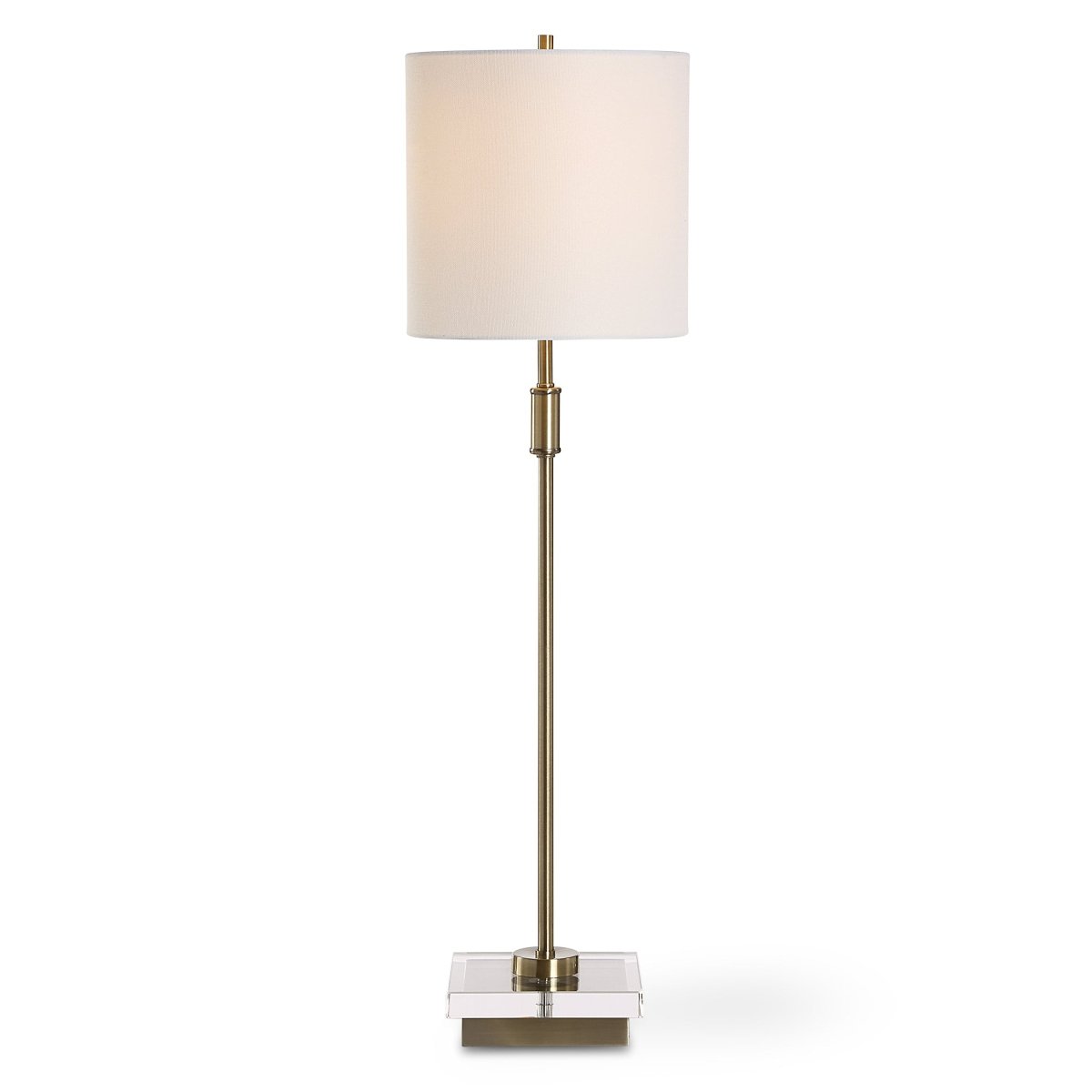 Antique Brass Metal Buffet Lamp with Crystal Base - Uttermost - Buffet Lamps by Modest Hut