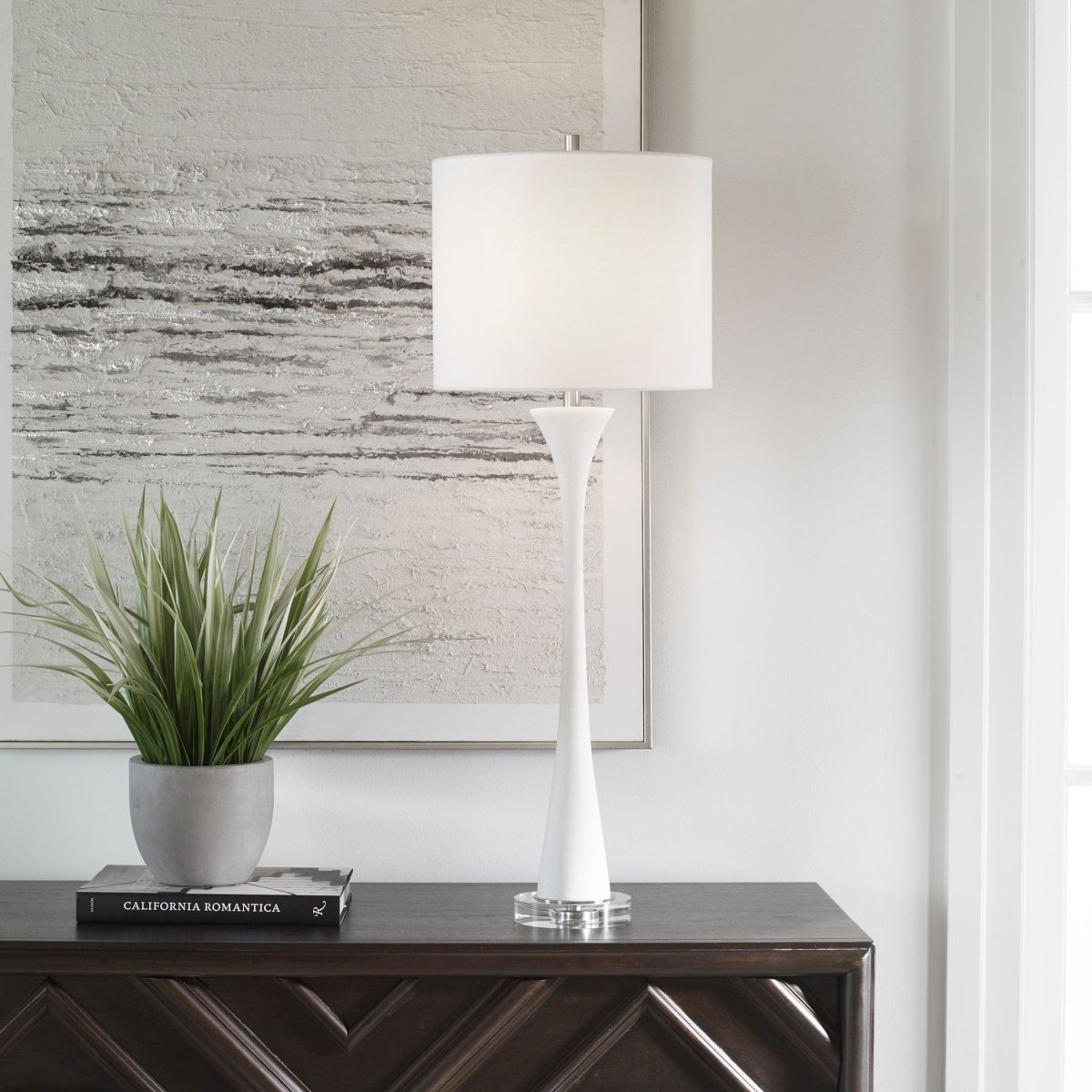 Fountain White Marble Buffet Lamp - Uttermost - Buffet Lamps by Modest Hut