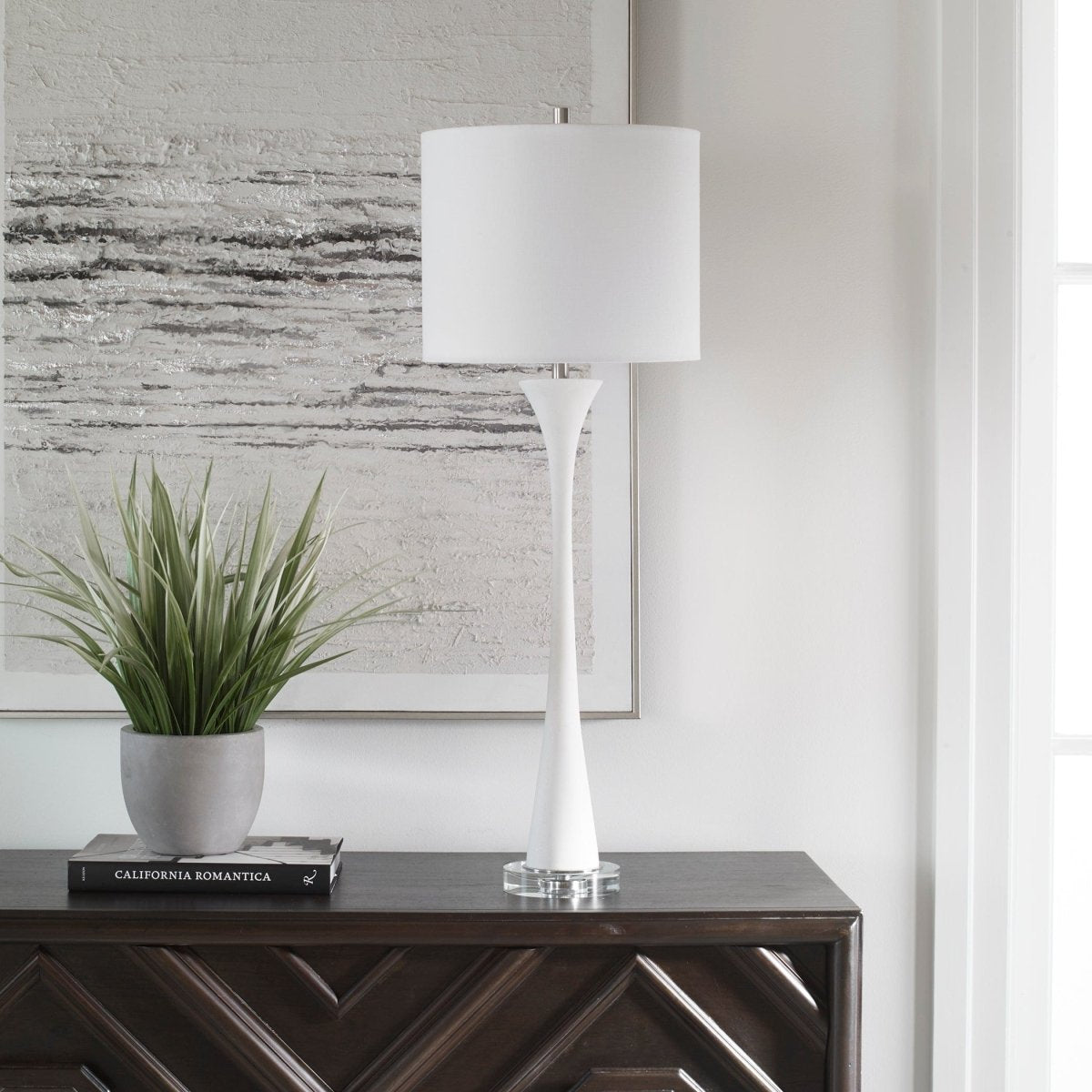 Fountain White Marble Buffet Lamp - Uttermost - Buffet Lamps by Modest Hut