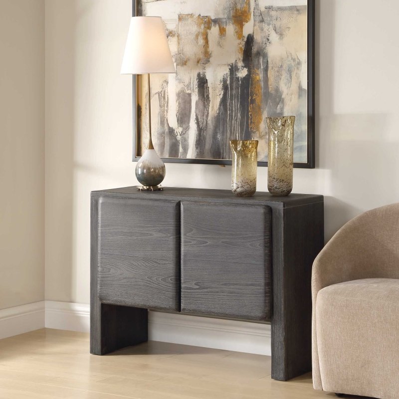 Bierk Dark Stain 2 Door Cabinet - Storage
