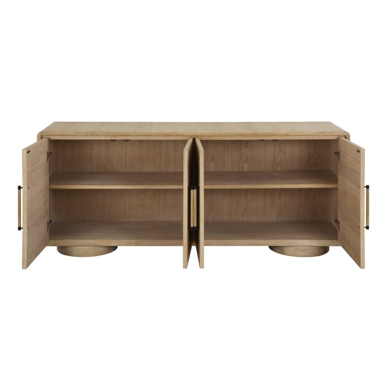 Evanston 4 Door Natural Oak Cabinet - Storage