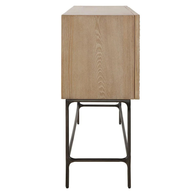 Lunar 4 Door Elm Wood Cabinet - Uttermost - Cabinet by Modest Hut