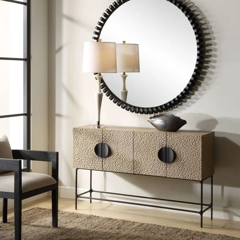 Lunar 4 Door Elm Wood Cabinet - Uttermost - Cabinet by Modest Hut