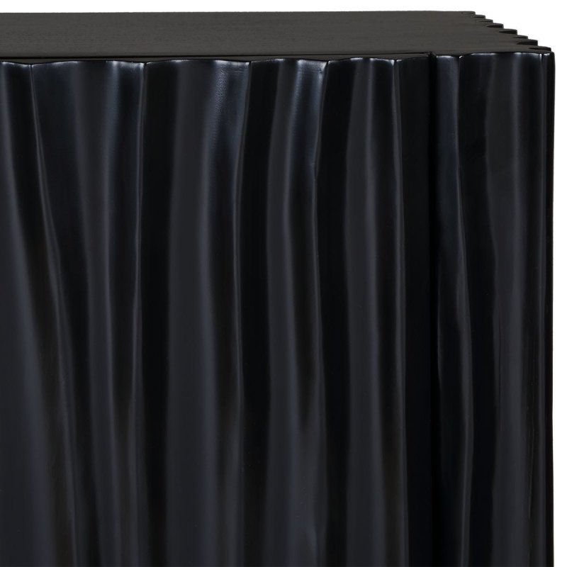 Close-up of the Mercado Black Paulownia 3 Door Cabinet Paulownia wood image 11