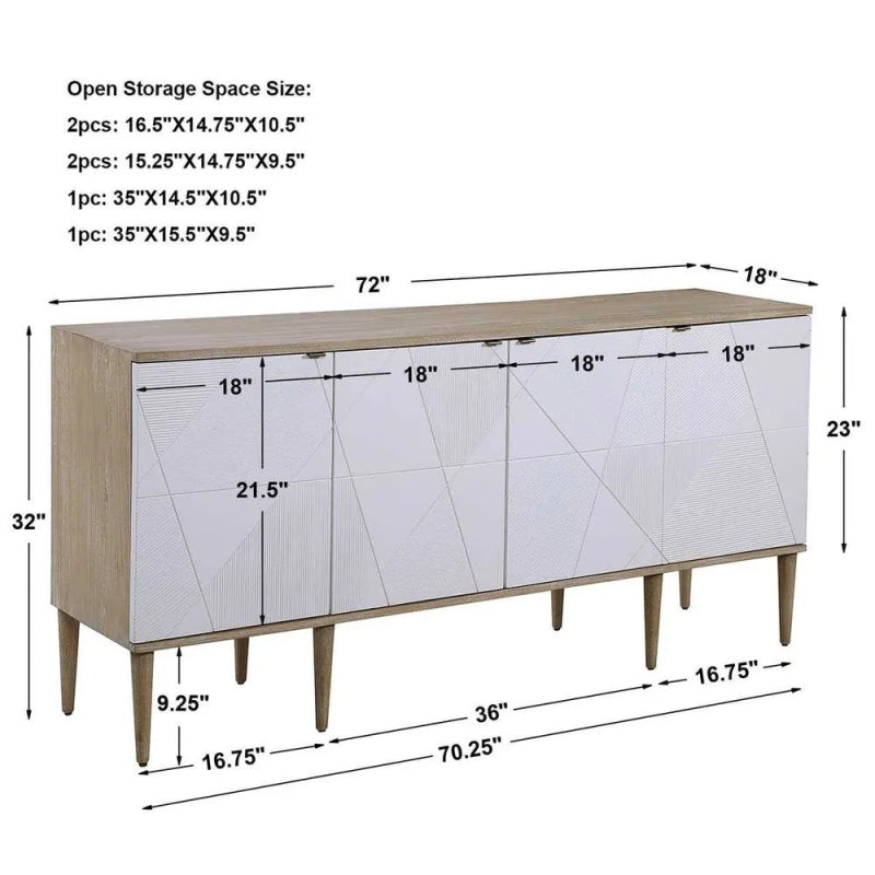 Tightrope 4 Door Cabinet - Uttermost - Cabinet by Modest Hut