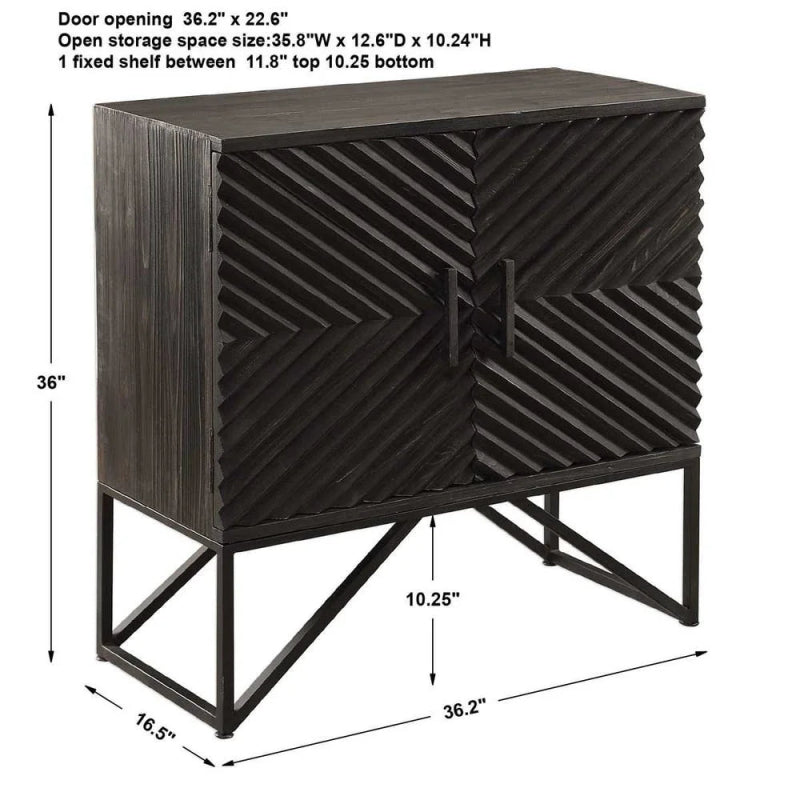 Zadie Chevron Pattern Cabinet - Uttermost - Cabinet by Modest Hut