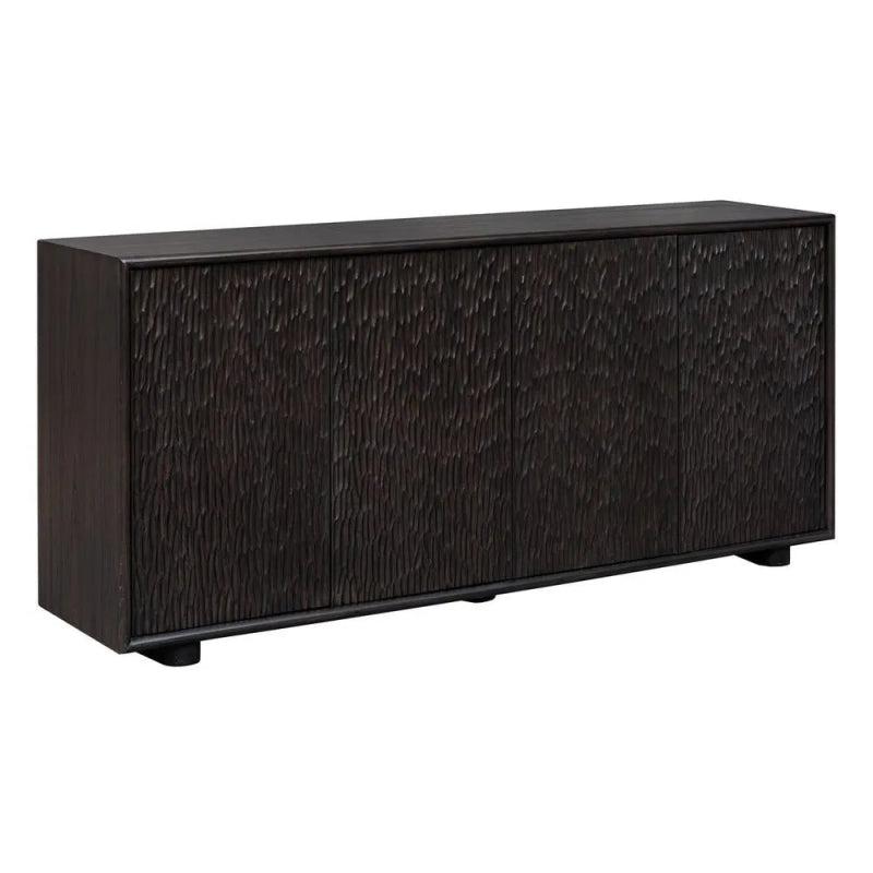 Dark wood sideboard on a white background