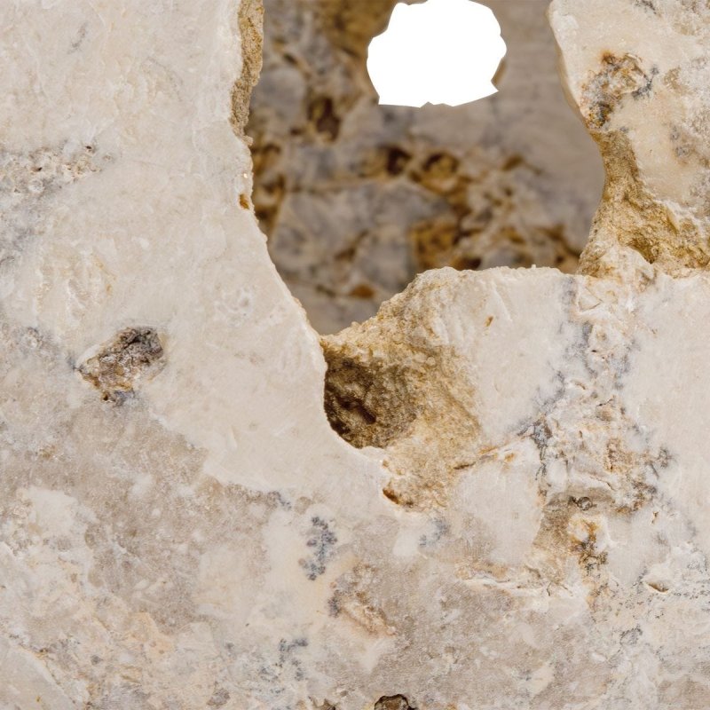 Detail view of paired candleholder scale on the Quarried Stone Indoor-Outdoor Candleholders Set of 2