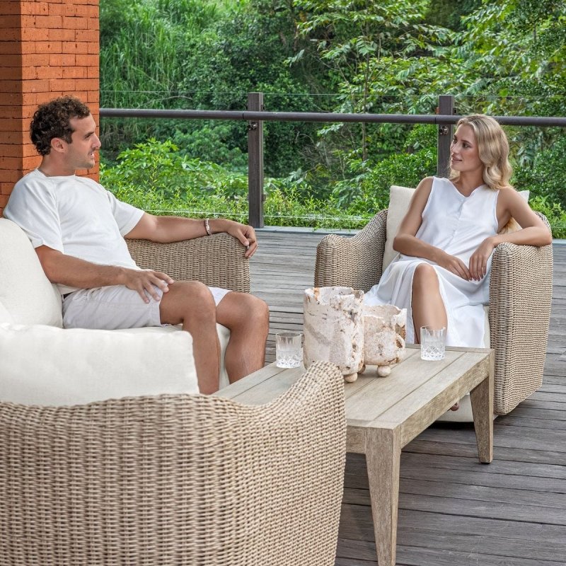 Close-up of rounded stone feet on the Quarried Stone Indoor-Outdoor Candleholders Set of 2