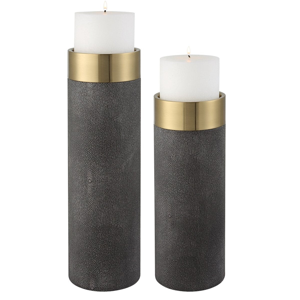 Wessex Gray Candleholders, S/2 - Uttermost - Candle Holders by Modest Hut