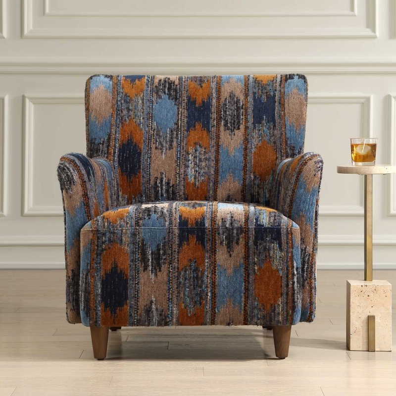 Lainey Upholstered Ikat Armchair - Chairs