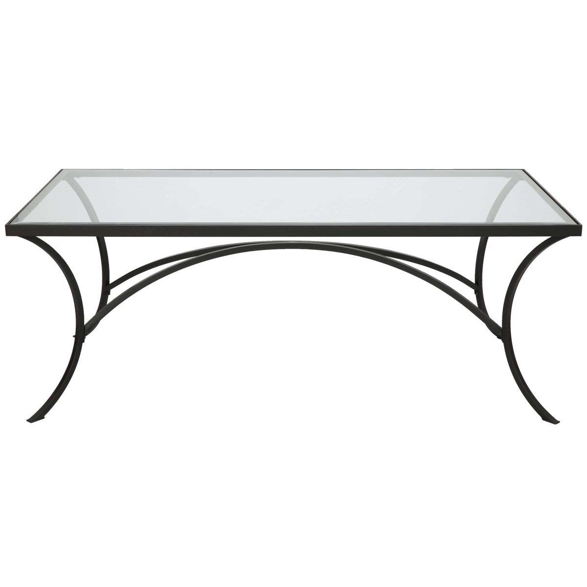 Alayna Black Metal \u0026 Glass Coffee Table - Uttermost, image size:1200x1200