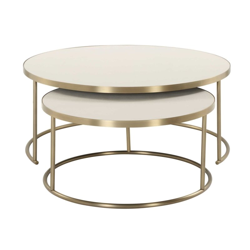 Aragon White Nesting Coffee Tables Set/2 - Coffee Tables
