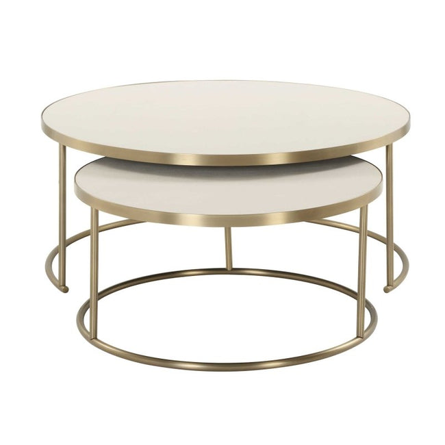 Aragon White Nesting Coffee Tables Set/2 - Coffee Tables