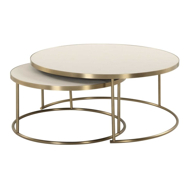 Aragon White Nesting Coffee Tables Set/2 - Coffee Tables