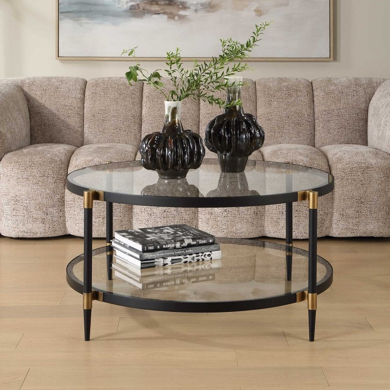 Chadid Round Glass Coffee Table - Coffee Tables