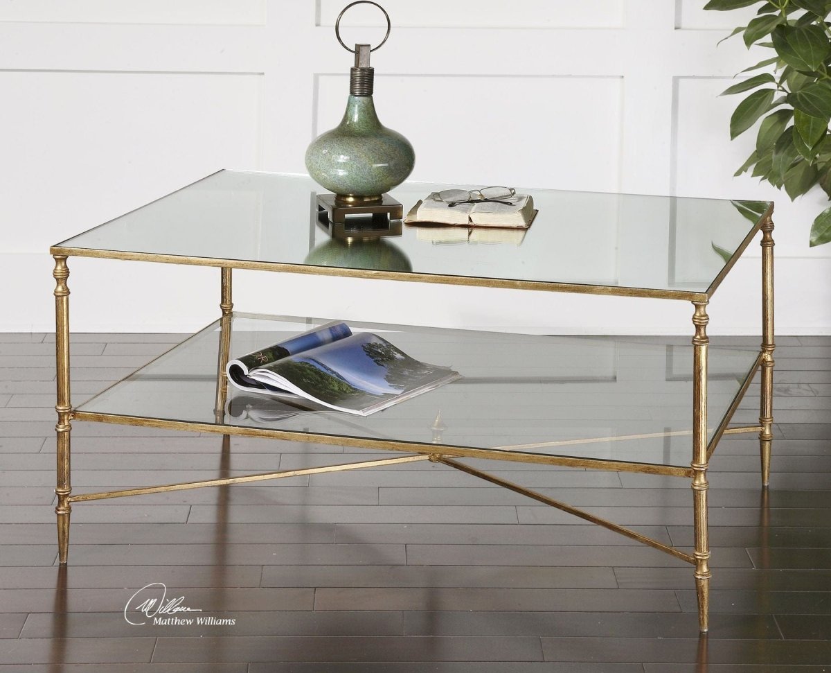 Henzler Mirrored Glass Coffee Table - Uttermost - Coffee Tables by Modest Hut