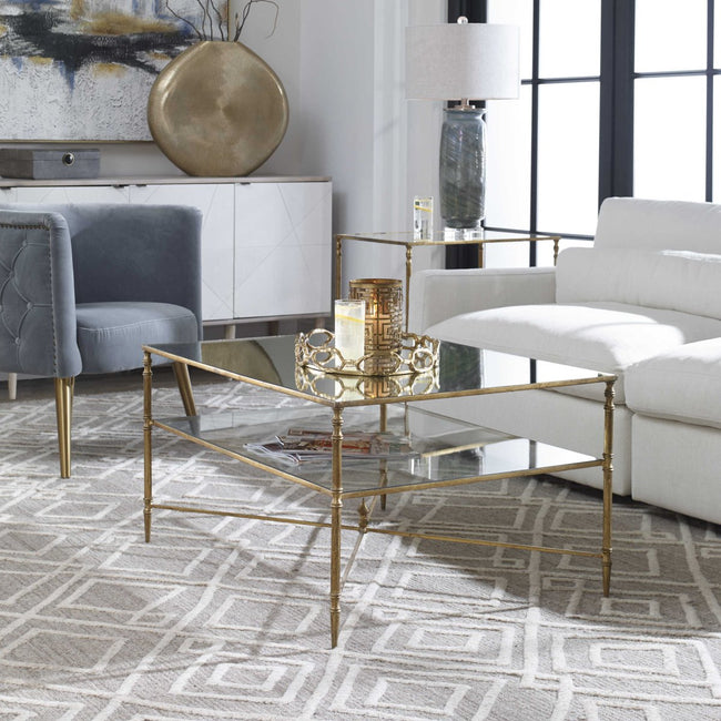 Henzler Mirrored Glass Coffee Table - Uttermost - Coffee Tables by Modest Hut