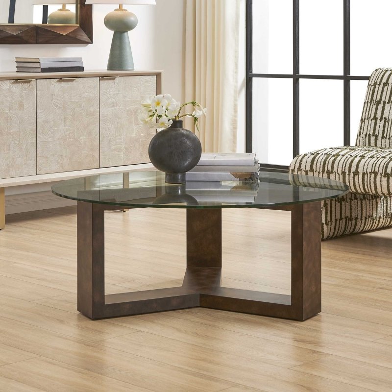 Ignis Round Glass Coffee Table - Coffee Tables