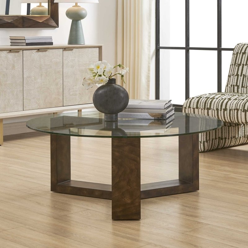 Ignis Round Glass Coffee Table - Coffee Tables