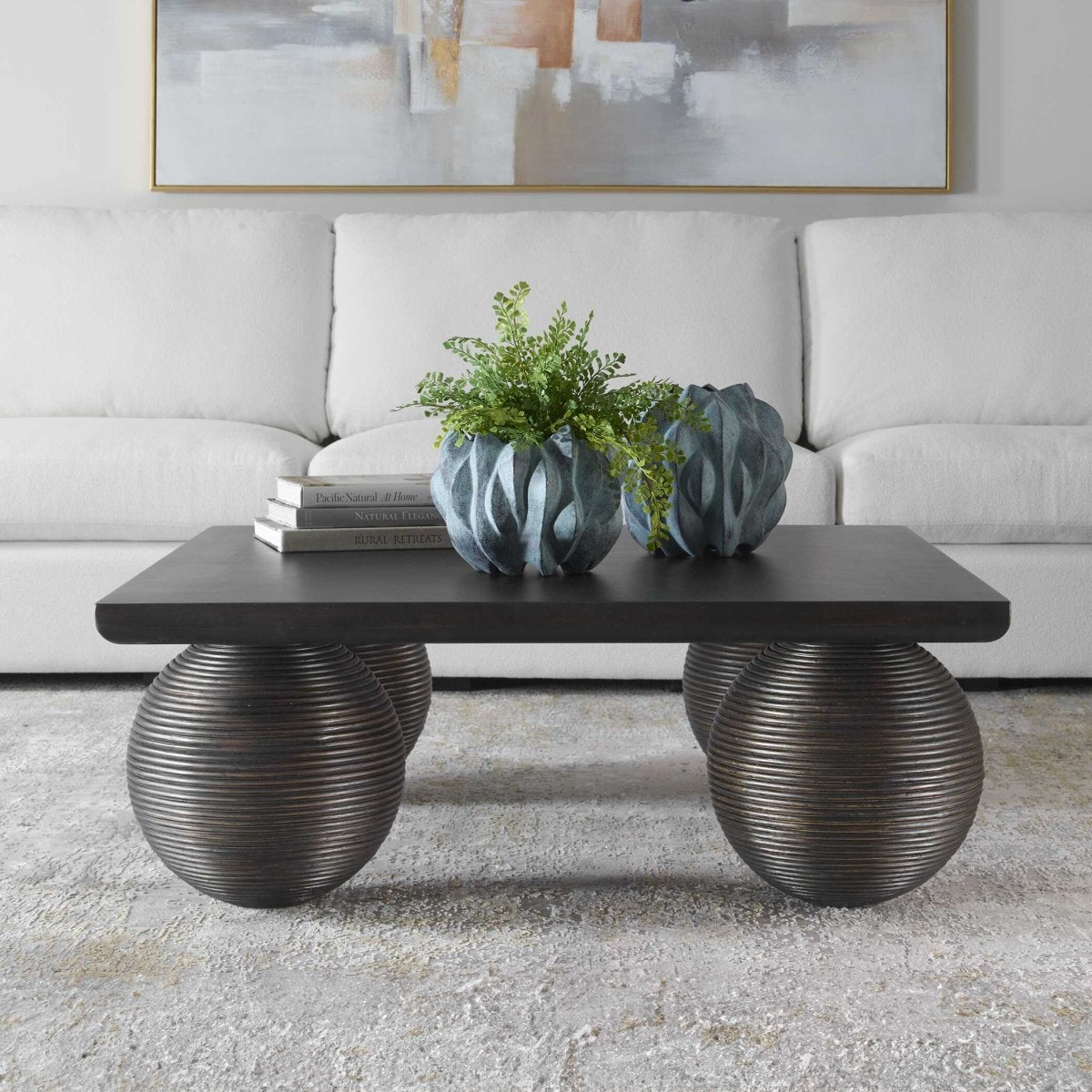 Kasson Sphere Leg Coffee Table - Uttermost - Coffee Tables by Modest Hut