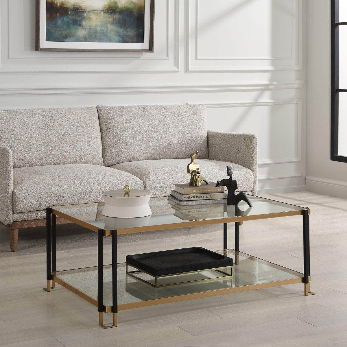 Kentmore Glass Coffee Table - Uttermost - Coffee Tables by Modest Hut