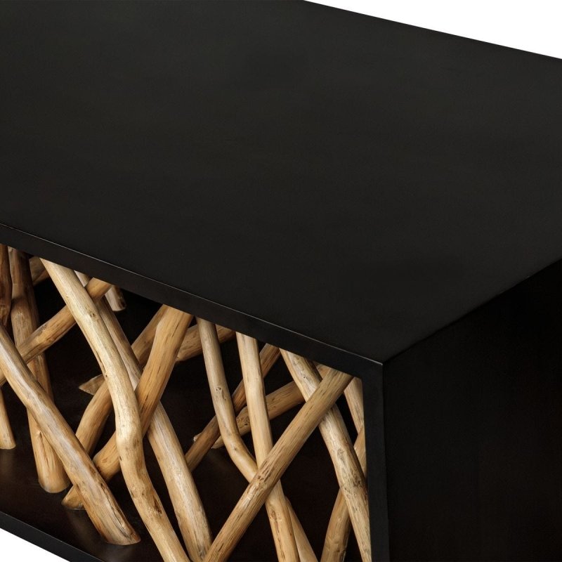 Close-up detail of the Teak Maze Coffee Table