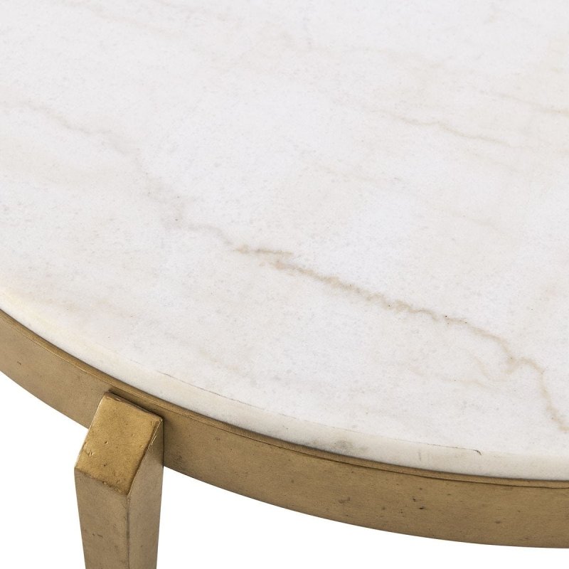Alternate angle view 2 of the Tylan White Marble Round Coffee Table by Uttermost