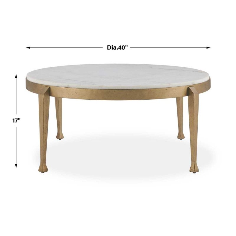 Dimension guide for the Tylan White Marble Round Coffee Table