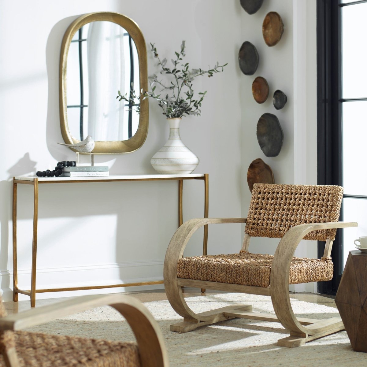 Affinity White Marble Console Table - Uttermost - Console Tables by Modest Hut