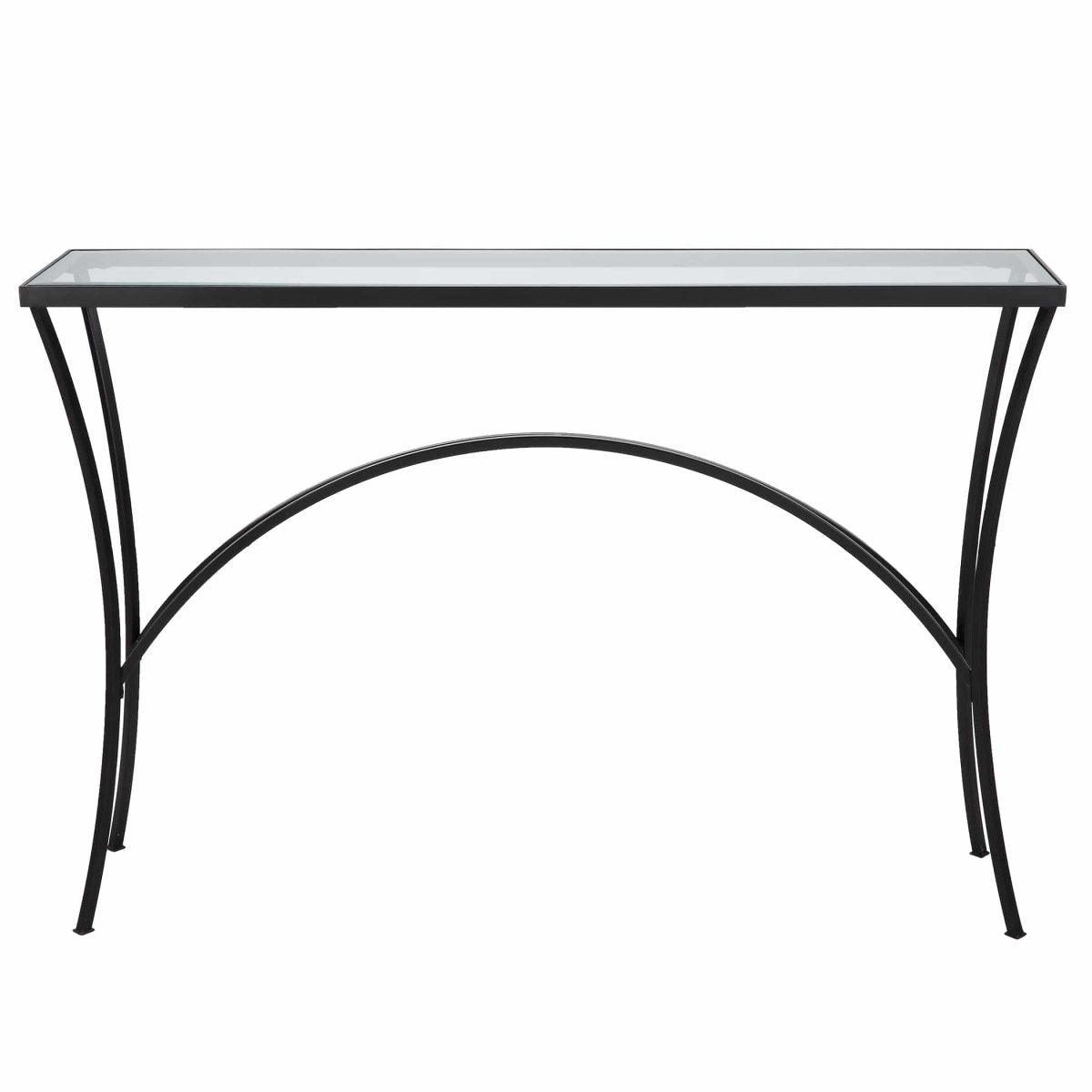 Alayna Black Metal & Glass Console Table - Uttermost - Console Tables by Modest Hut