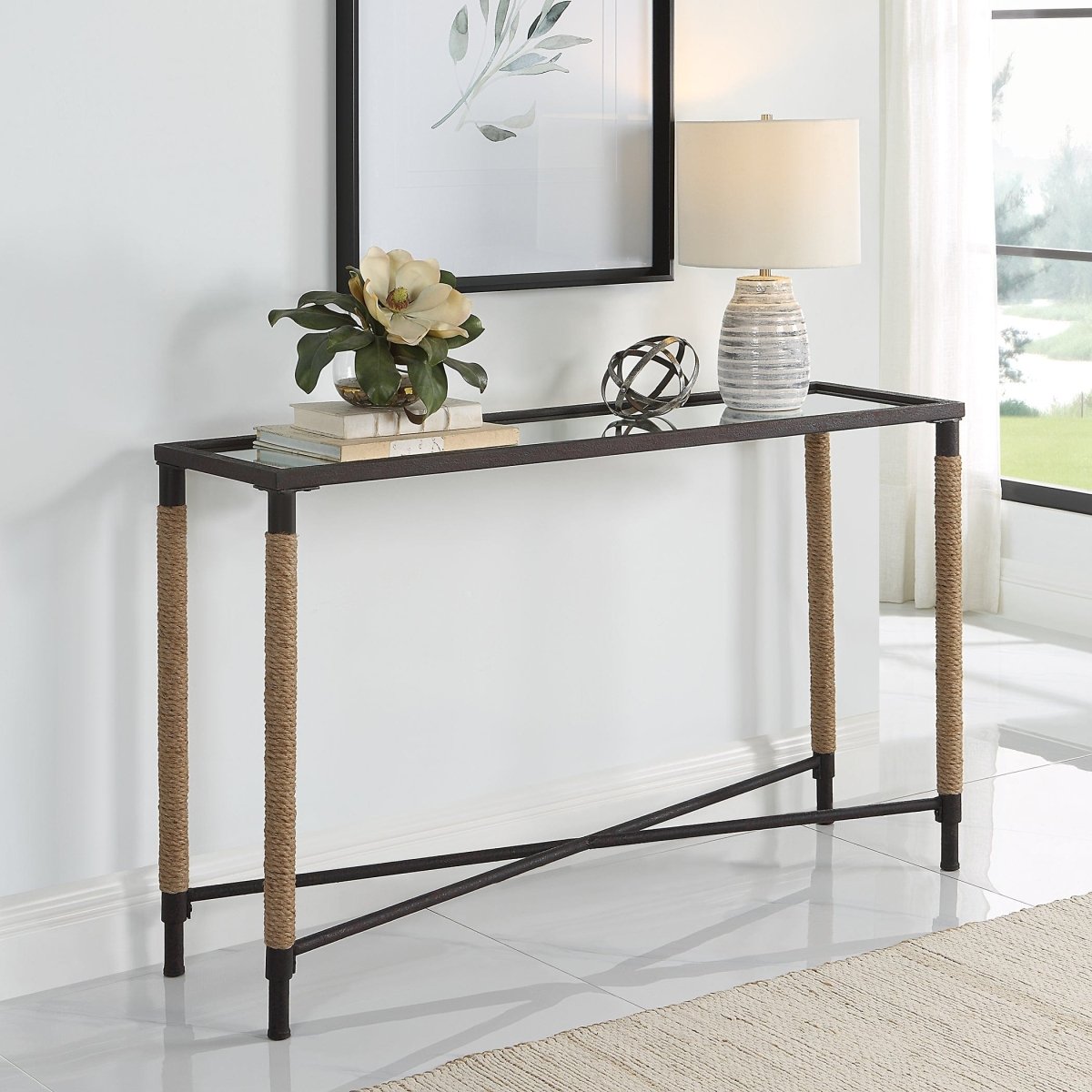 Braddock Coastal Console Table - Uttermost - Console Tables by Modest Hut
