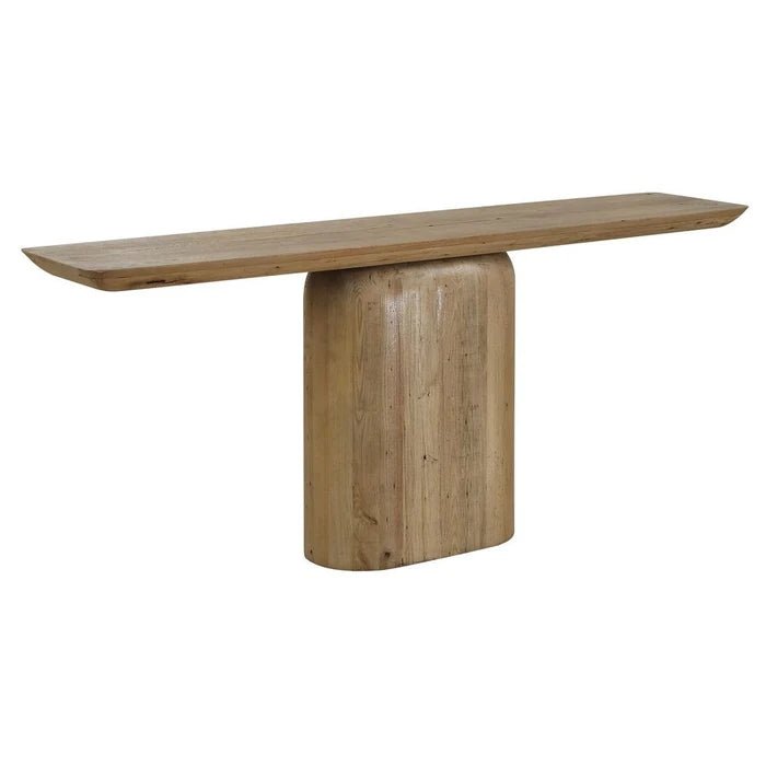 Camerlin Oak Console Table by Uttermost reclaimed oak console table front view