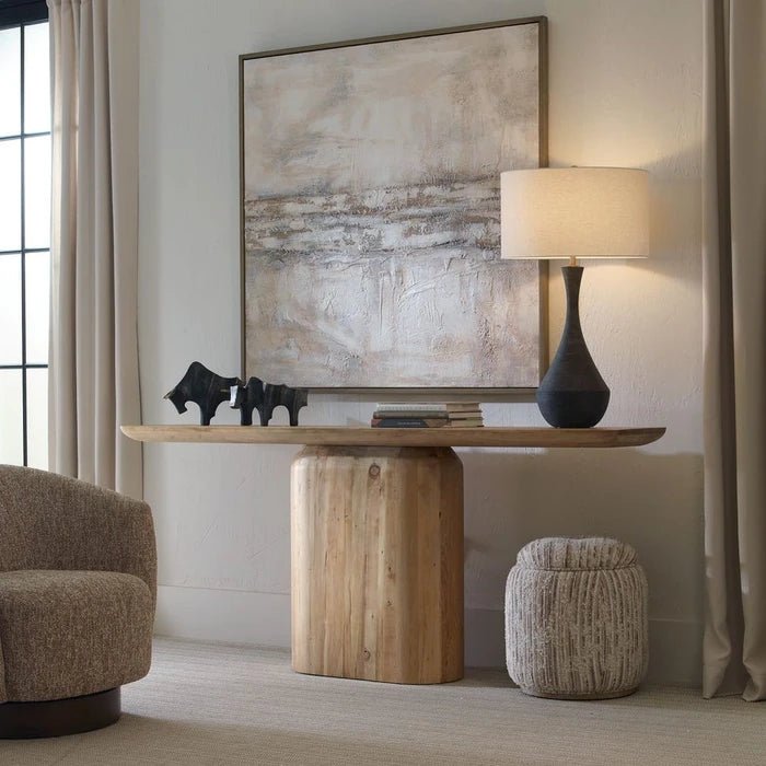 Camerlin Oak Console Table by Uttermost styled entryway scene modern interior console table decor