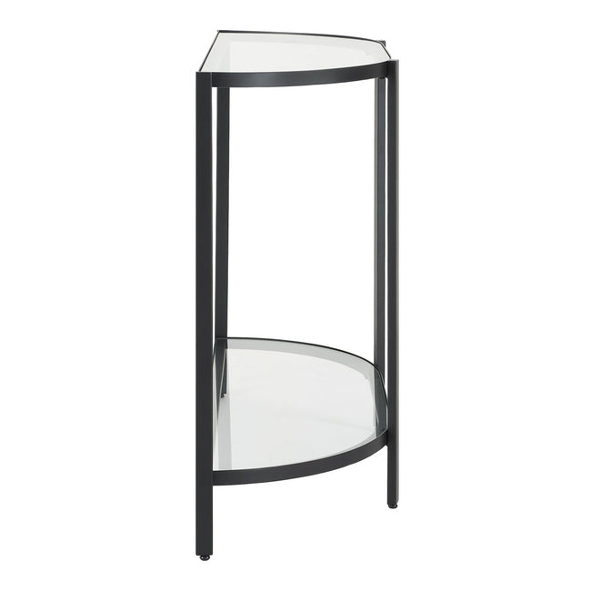 Satin Black Demilune Console Table - Uttermost - Console Tables by Modest Hut