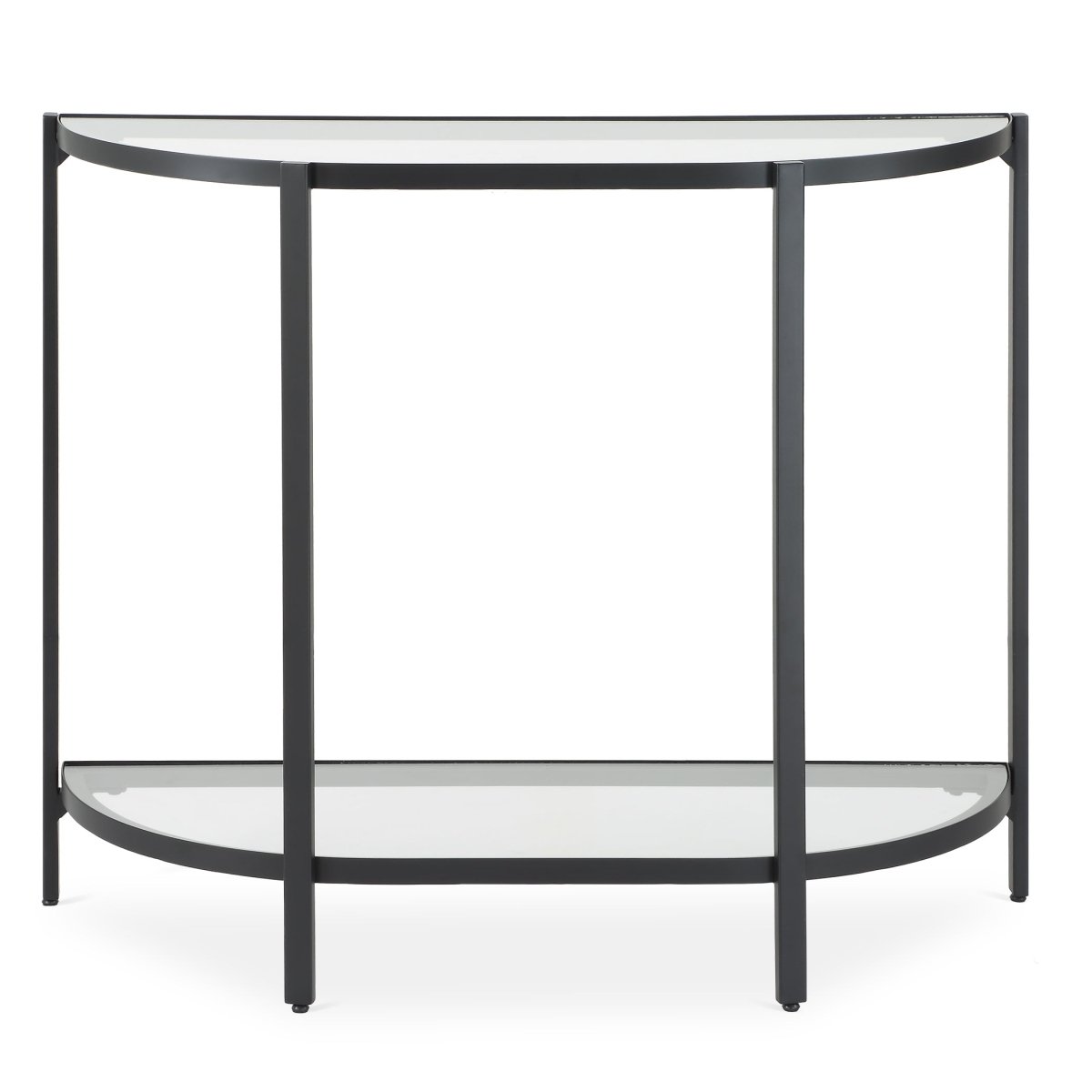 Satin Black Demilune Console Table - Uttermost - Console Tables by Modest Hut
