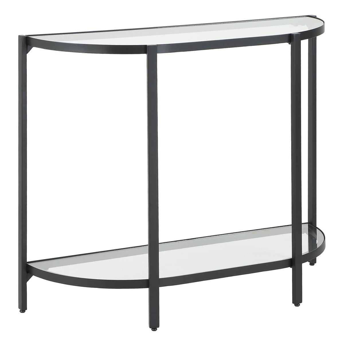 Satin Black Demilune Console Table - Uttermost - Console Tables by Modest Hut