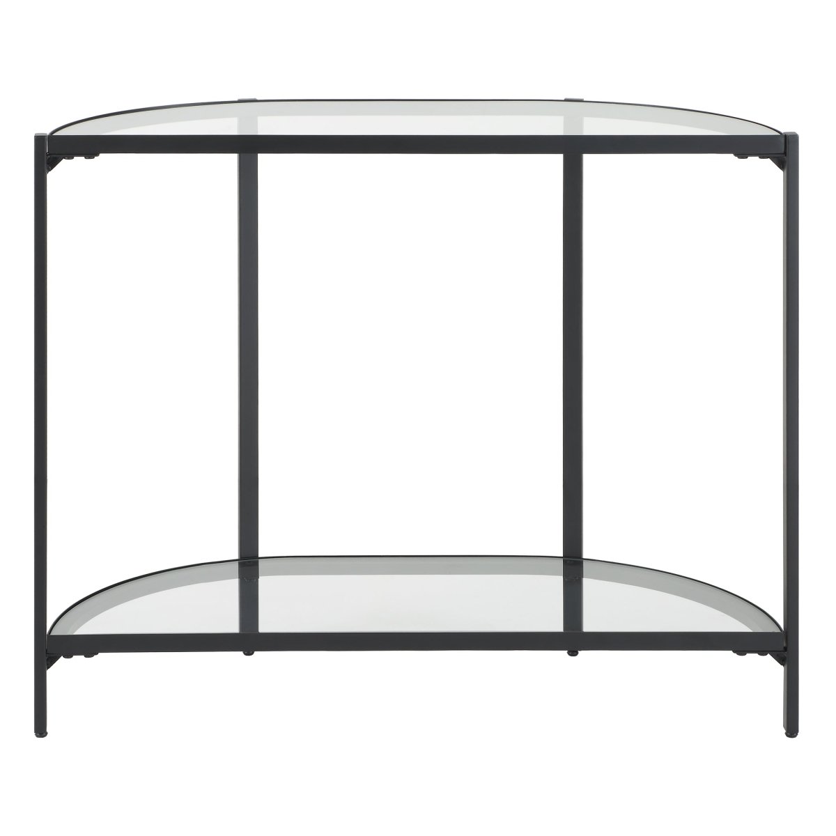 Satin Black Demilune Console Table - Uttermost - Console Tables by Modest Hut